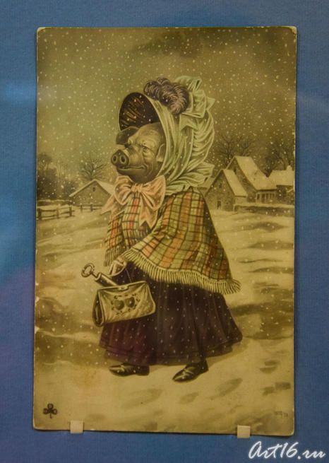 Рождественская открытка с «Хавроньей»::Коллекция рождественской и новогодней открытки