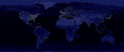 Карта электрификации планеты. Это - наша планета ночью.