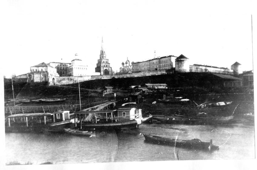 Р.Казанка.  Вид на Казанский кремль. ::Старинные фото и изображения Казани и Казанского Кремля