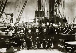 Группа офицеров на палубе винтового фрегата «Пересвет» Фотография 1863 года