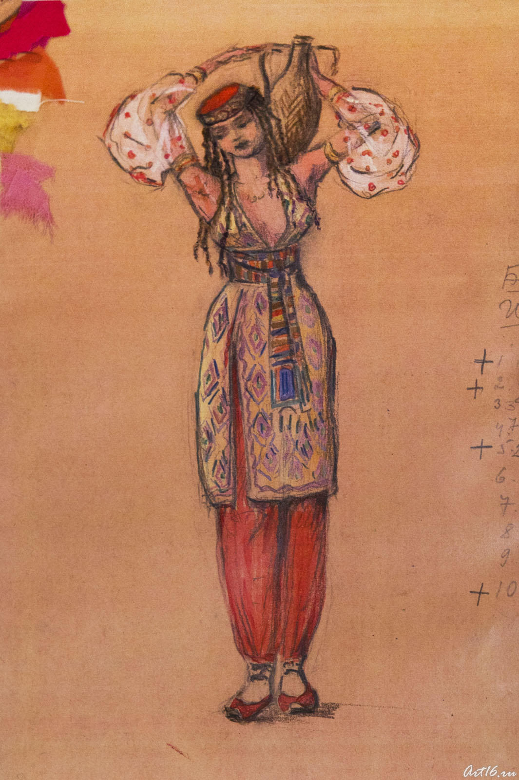 Эскиз костюма (Танец с кувшином), 1958, л.Л.Сперанская-Штейн::Любовь Львовна Сперанская