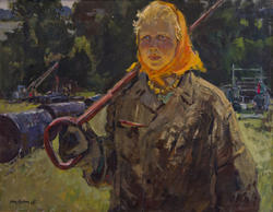 Портрет нефтепроводчицы В.Липатовой, 1965, холст, масло