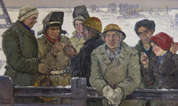 Групповой портрет строителей казанского з-да «Оргсинтез», 1964, холст, масло