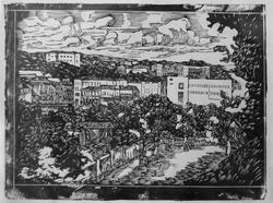 Городской пейзаж, 1930-е бумага, ксилография