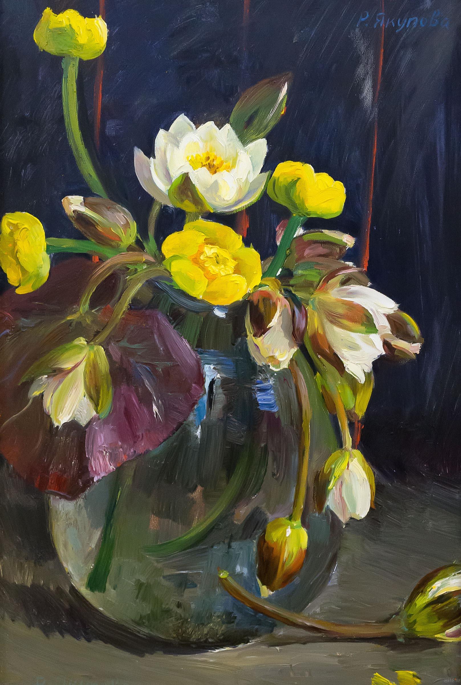 ЯКУПОВА P.M. 1929 ЛИЛИИ НА ЧЕРНОМ ФОЙЕ::Выставка Якуповой Рушан Мустафовны