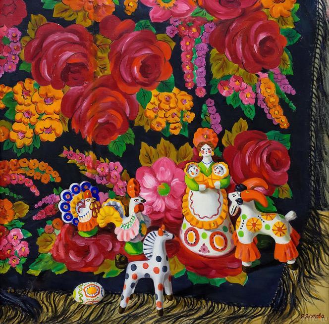 ЯКУПОВА P.M. 1929 РУССКАЯ ШАЛЬ. 1994::Выставка Якуповой Рушан Мустафовны