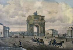 Струков Д.М. (1828-?). Вид Триумфальных ворот. 1865
