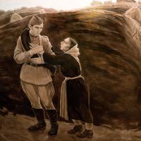 Короткая побывка. 2015. Сиразиев И.И., левая часть триптиха «Дети войны»