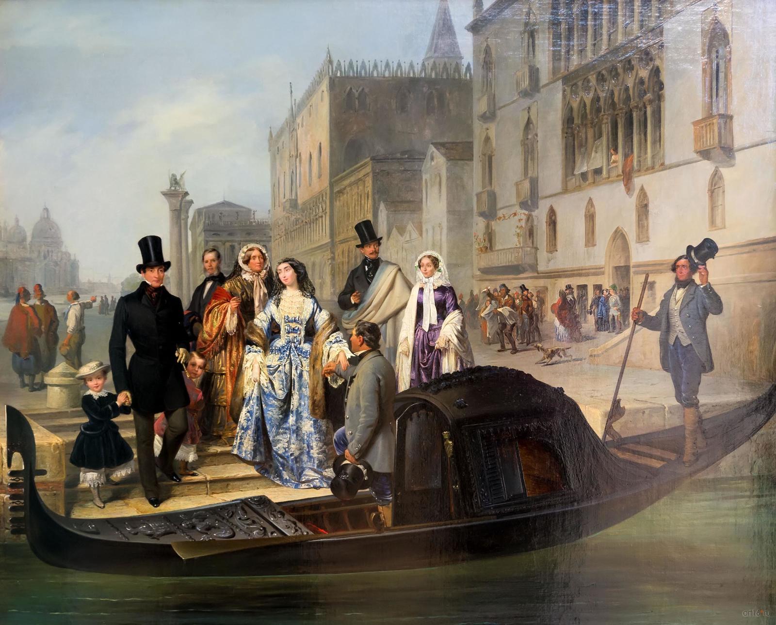 Фото №848504. ДЖУЛИО КАРЛИНИ 1830, Венеция - 1887, Венеция Семья Толстых в Венеции. 1855