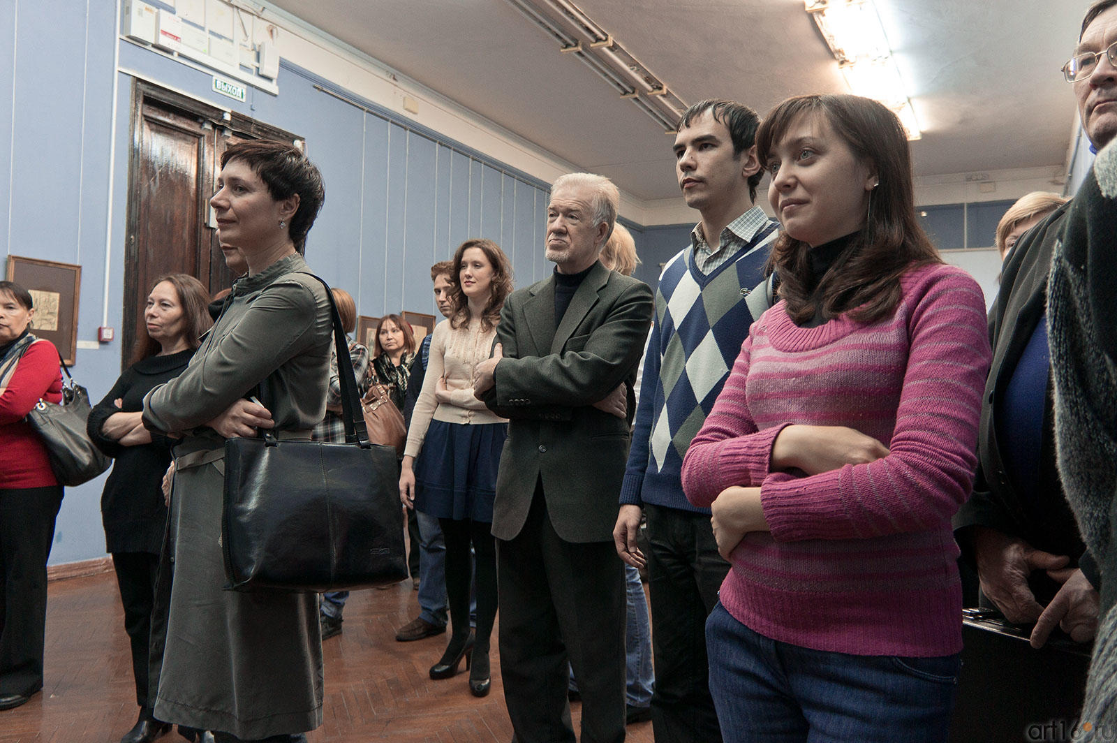 На церемонии открытия выставки  ʺНеразборчивая стенограмма векаʺ Роберта Фалька::"Неразборчивая стенограмма века" Роберта Фалька