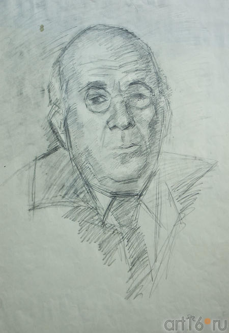 Портрет А.Г.Габричевского. 1952.  Фальк Р.Р. (1886-1958)::"Неразборчивая стенограмма века" Роберта Фалька