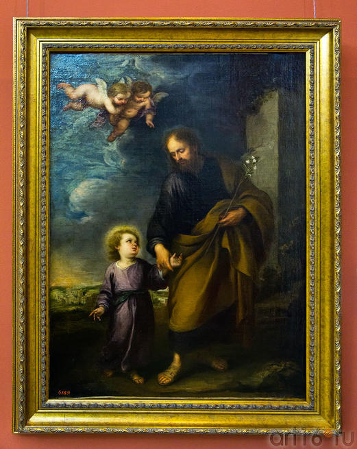 Св. Иосиф, ведущий за руку ребенка Христа. 1670-е. Бартоломе Эстебан Мурильо::«Испанское искусство из собрания Государственного Эрмитажа»