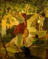 Девушка, собирающая виноград в окрестностях Неаполя. 1827. Брюллов К.П.