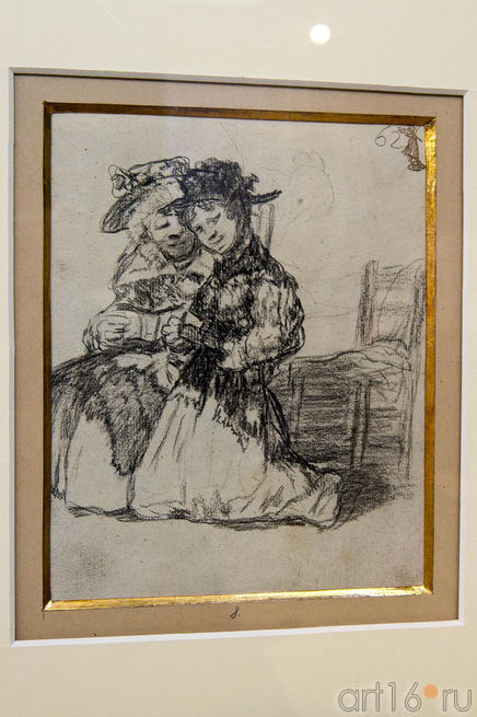 Две женщины в церкви. 1824-1828. Франсиско Гойя.Фуэндетодос 1746 -Бордо.1828::«Испанское искусство из собрания Государственного Эрмитажа»
