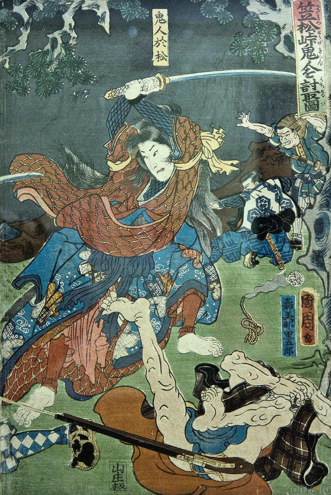 Таёхара Кунитика (1835-1900). Лист из серии знаменитых сражений::Японские гравюры