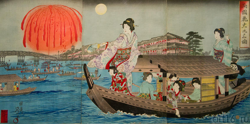 Тоёхара Тиканобу (1838-1912). Лист из серии ʺПразднестваʺ::Японские гравюры