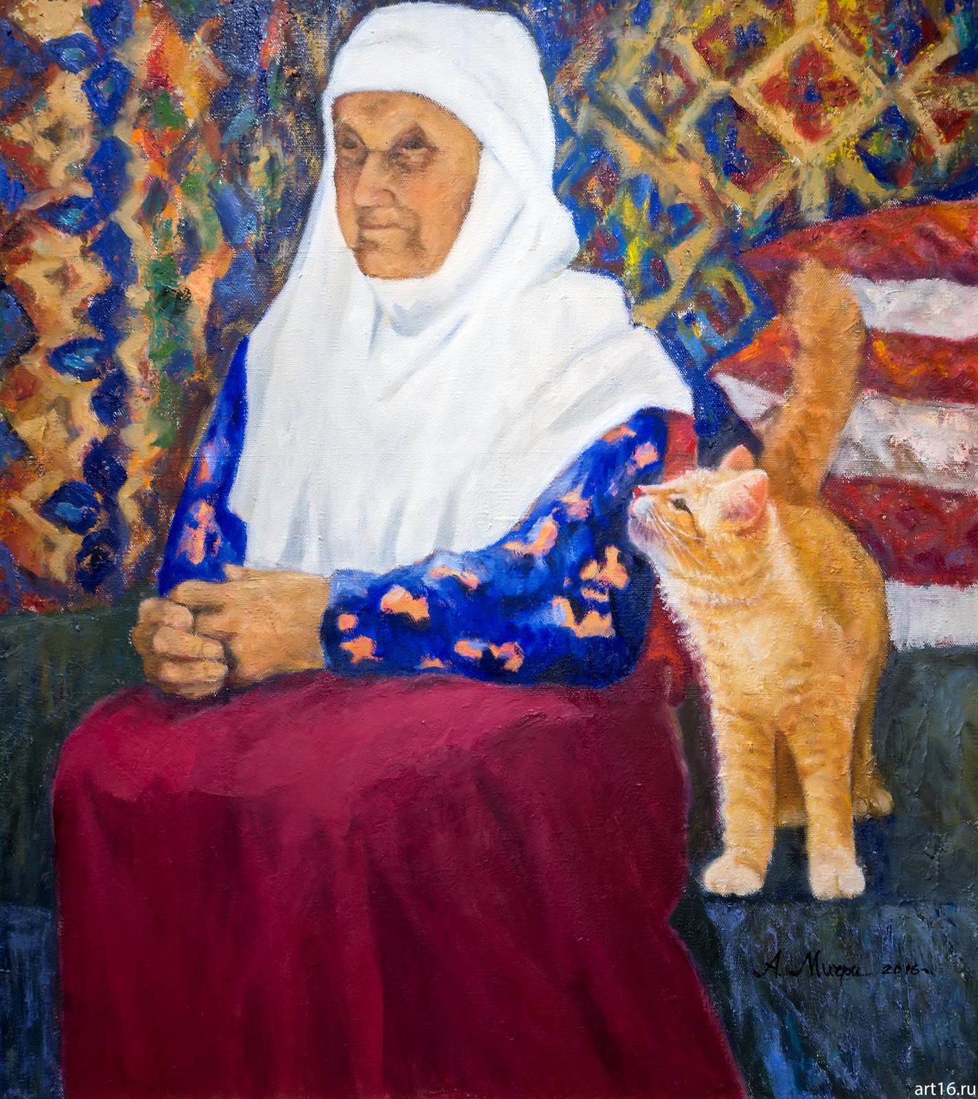 Фото №892950. Бабушка с кошкой. 2016. Мичри А.И. 1934 