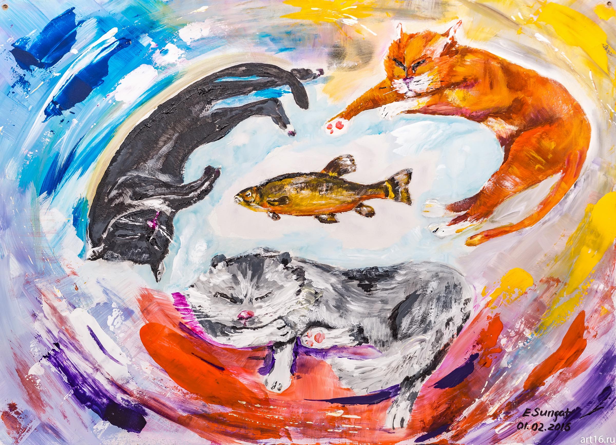 Сеждународная кошачья станция (МКС). 2016. Сунгатова Елена::Мои картины