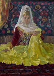 Портрет Шары Жандарбековой. 1943.  Б.И.Урманче. 1897-1990