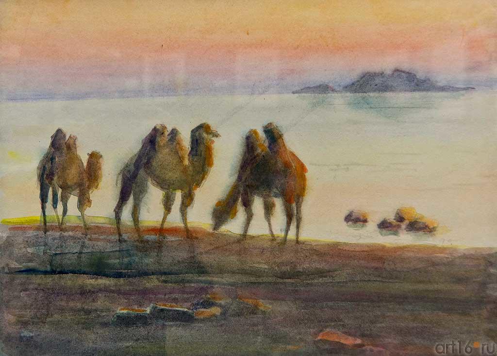 Верблюды у озера Балхаш. 1958. Б.И.Урманче. 1897-1990::к 115-летию Баки Урманче