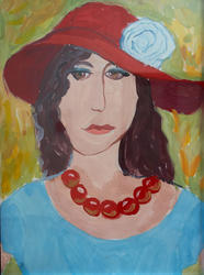 Женщина в красной шляпе. Тюнина Настя, 11 лет