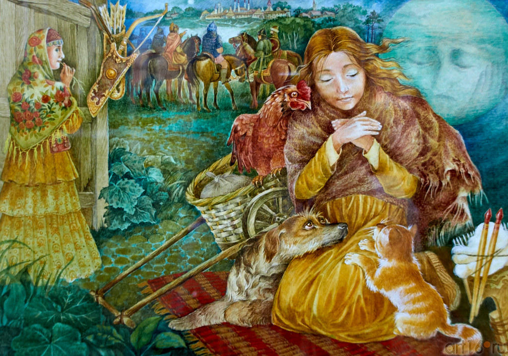 Иллюстрация к татарской сказке. Мухаметзянова З.В., 1951::У женщины своя душа...