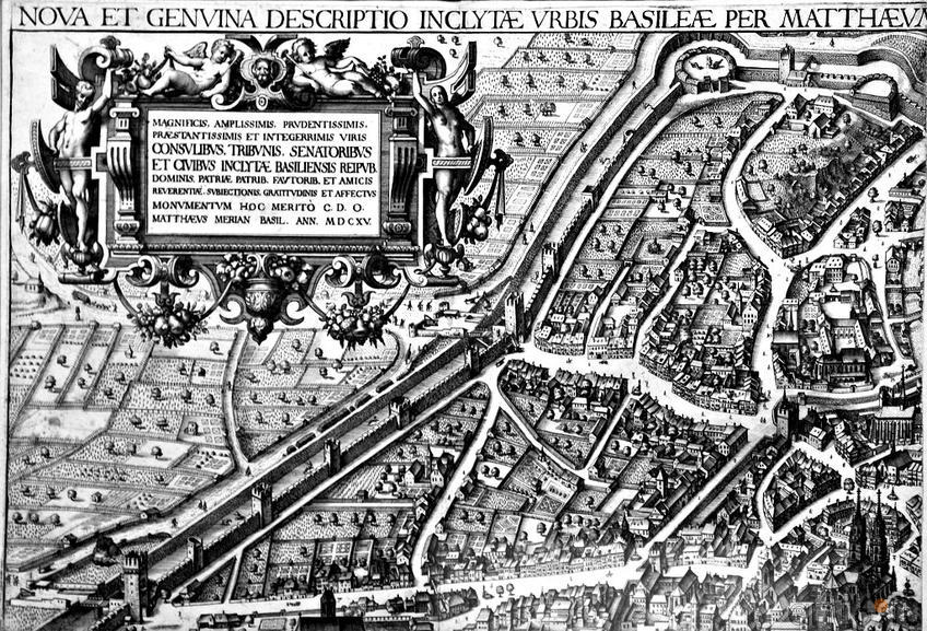 Фото №96157. Вид Базеля. 1615.  (фрагмент). Маттеус Мериан I (1593 -1650)