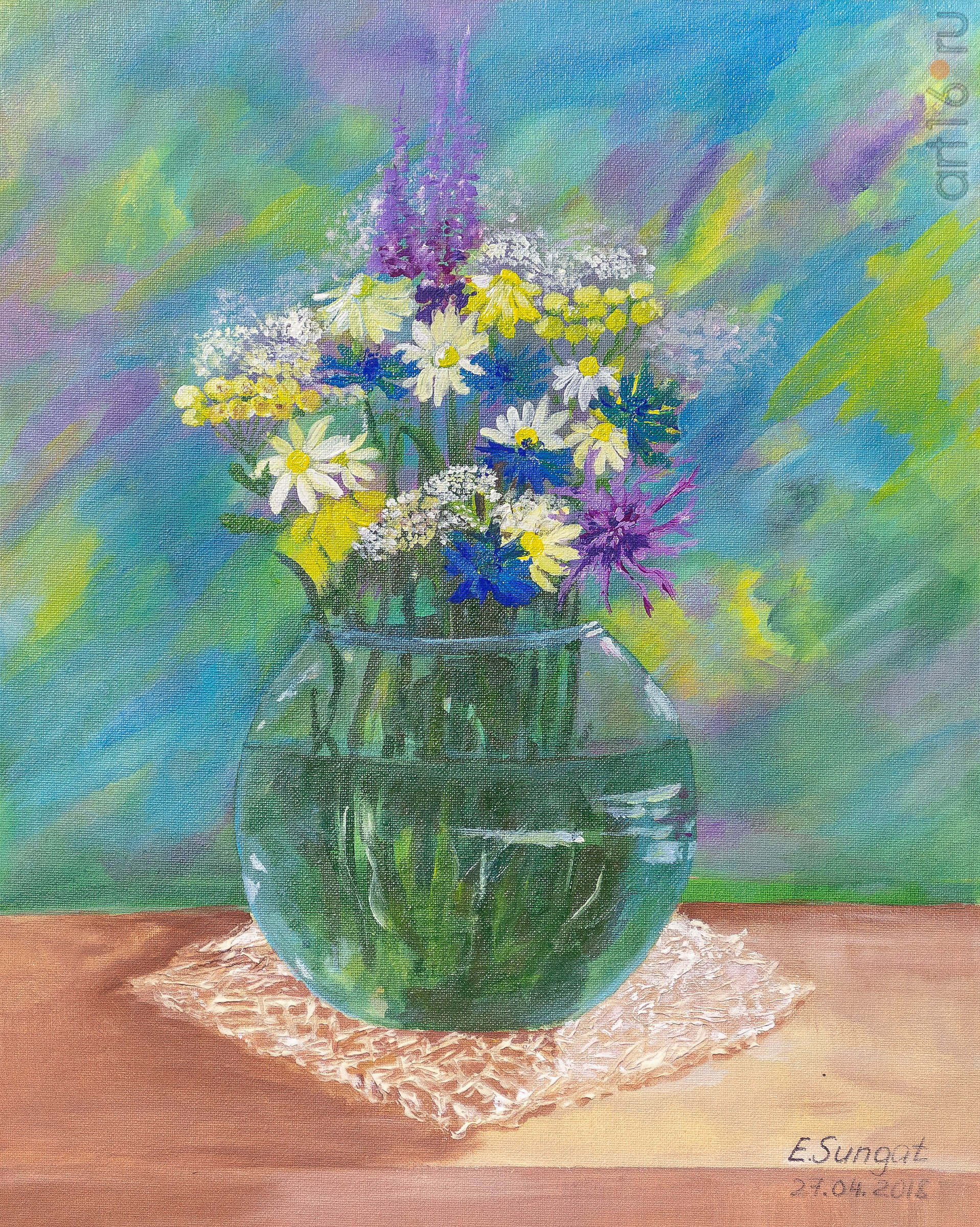 Букет луговых цветов. 2018. Сунгатова Елена::20191225 Лена картины
