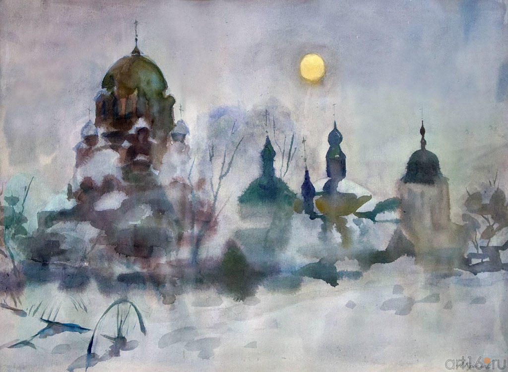 Сумерки в Свияжске. 2010. Крылов А.И., 1951, Зеленодольск::II республиканская выставка акварели