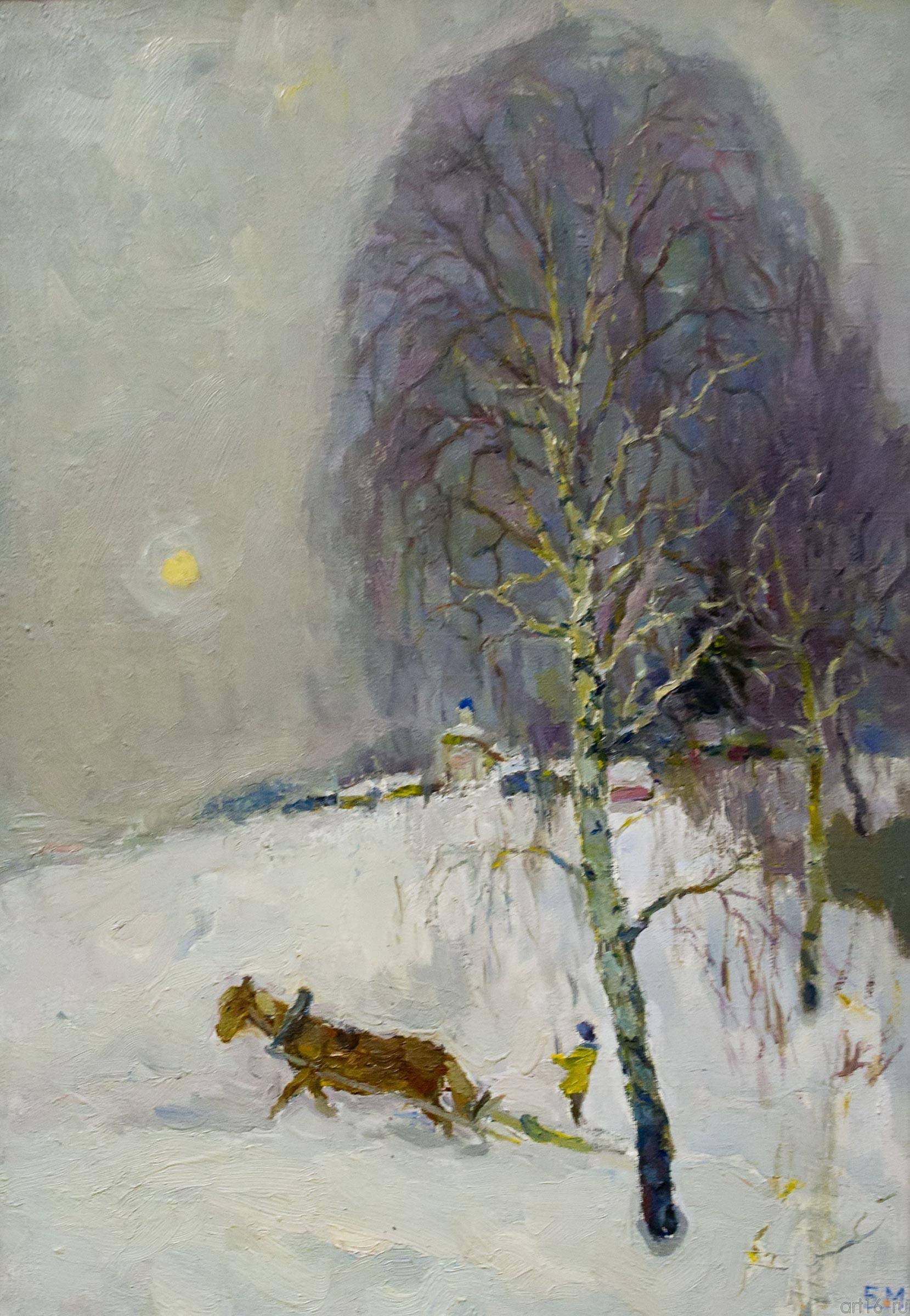 Морозный день. 1970.  Майоров Б.И.(1931-1991)::Майоров Борис Иванович (1931-1991)