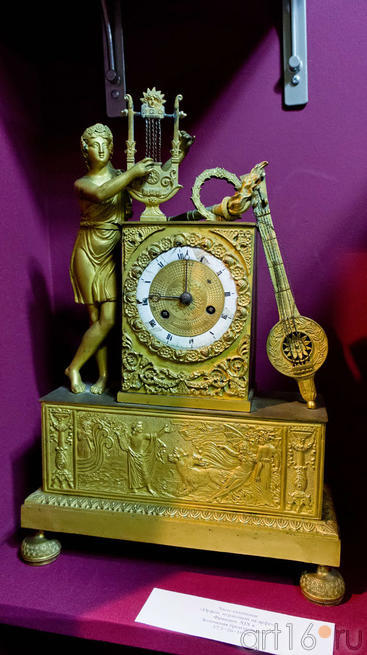 Часы каминные ʺОрфей, играющий на арфеʺ, Франция, XIX в.::Антикварная галерея ASG