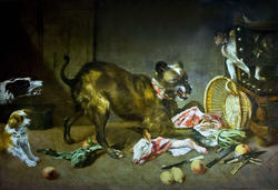 Снейдерса Ф. (1579-1657), мастерская. Фландрия. XVII в. Собаки на кухне