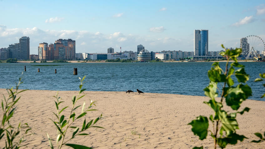 Казанка и правй берег. Вид с Кремлевской набережной::Кремлевская набережная, 30 июля 2020