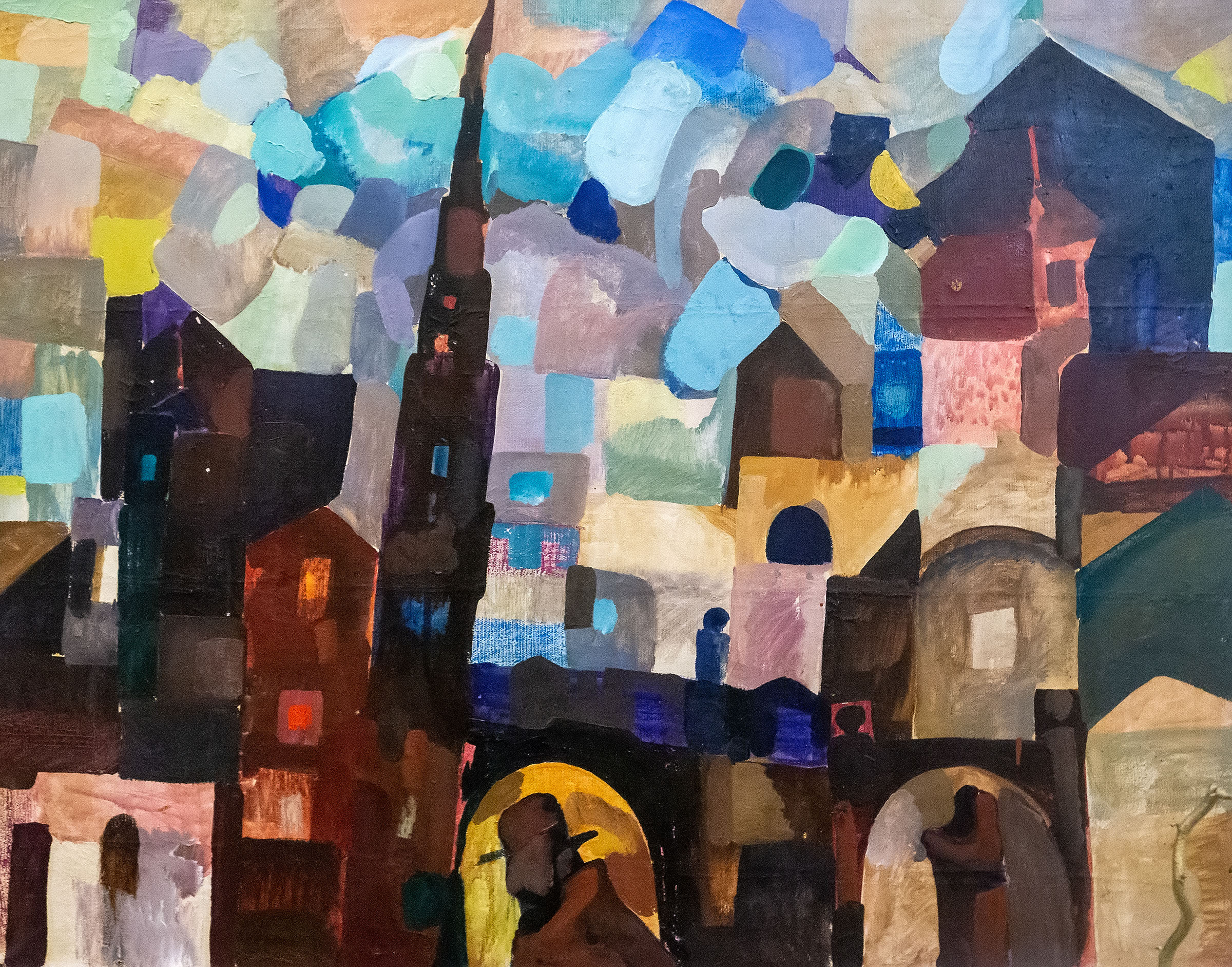 Городской вид. Конец 1960-х. Голубцов Евгений Георгиевич (1949)::Выставка 6 молодых художников. Взгляд через 50 лет. 1970-2020