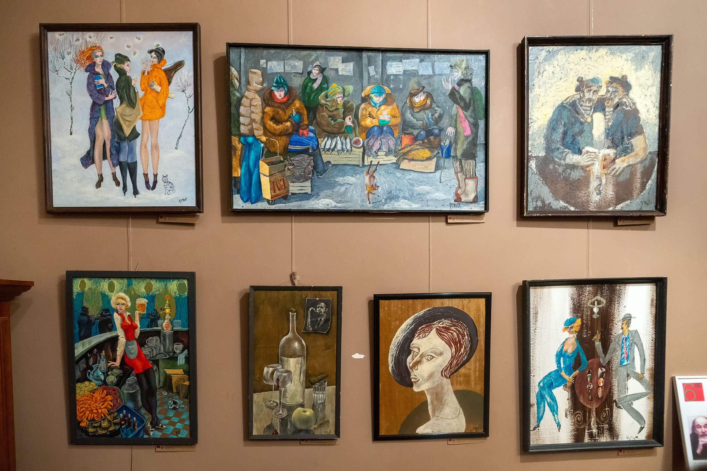 Экспозиция с картинами Фаттахова Рустема Шайгалеевича (1946-2019)::Выставка 6 молодых художников. Взгляд через 50 лет. 1970-2020