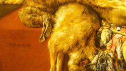 Повар у стола с дичью. первая пол. 1640-х гг. (фрагмент) - подпись: Пауль де Вост